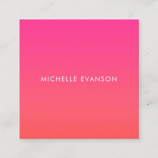 Farbenfrohe Neon Rosa Orangenstrahler Niedlich Quadratische Visitenkarte (Vorderseite)