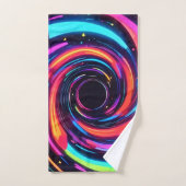 Farbenfrohe Neon Spirale Abstrakte Kunst Badhandtuch Set (Handtuch)