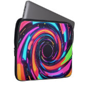 Farbenfrohe Neon Spirale Abstrakte Kunst Laptopschutzhülle (Vorne Rechts)