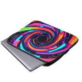 Farbenfrohe Neon Spirale Abstrakte Kunst Laptopschutzhülle (Vorne Knopf)