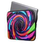Farbenfrohe Neon Spirale Abstrakte Kunst Laptopschutzhülle (Vorderseite Links)