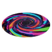 Farbenfrohe Neon Spirale Abstrakte Kunst Schneidebrett (Ecke)