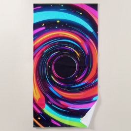 Farbenfrohe Neon Spirale Abstrakte Kunst Strandtuch