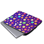 Farbenfrohe Neon Tropical Frucht Muster Laptopschutzhülle (Vorne Knopf)