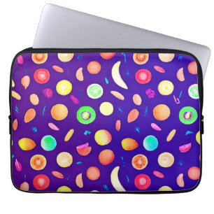 Farbenfrohe Neon Tropical Frucht Muster Laptopschutzhülle