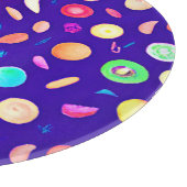 Farbenfrohe Neon Tropical Frucht Muster Schneidebrett (Ecke)