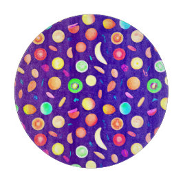 Farbenfrohe Neon Tropical Frucht Muster Schneidebrett