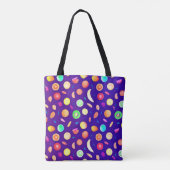 Farbenfrohe Neon Tropical Frucht Muster Tasche (Rückseite)