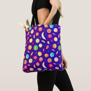 Farbenfrohe Neon Tropical Frucht Muster Tasche