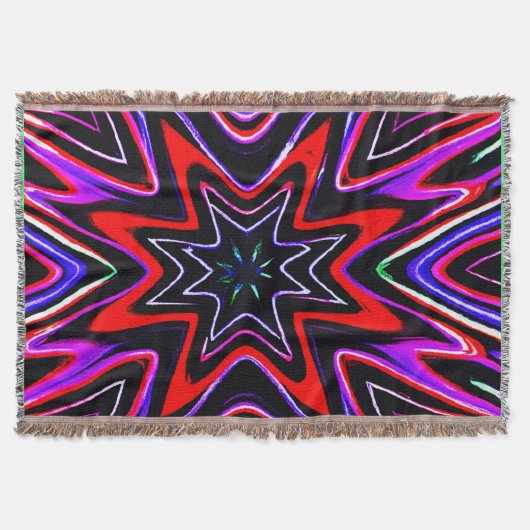Farbenfrohe Neon Vibes Pattern Decke (Vorderseite)