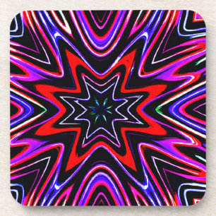 Farbenfrohe Neon Vibes Pattern Getränkeuntersetzer