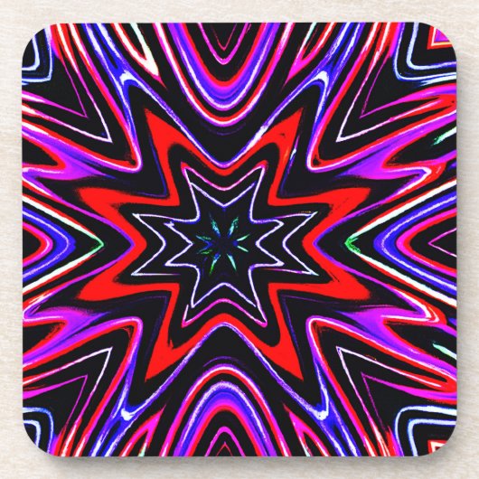 Farbenfrohe Neon Vibes Pattern Getränkeuntersetzer (Vorderseite)