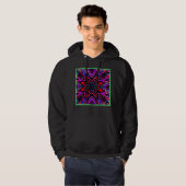 Farbenfrohe Neon Vibes Pattern Hoodie (Vorne ganz)