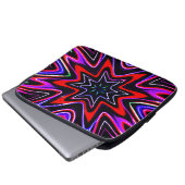 Farbenfrohe Neon Vibes Pattern Laptopschutzhülle (Vorne Knopf)