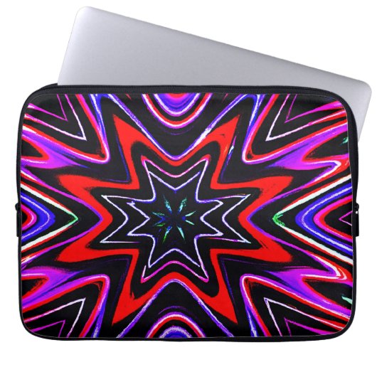 Farbenfrohe Neon Vibes Pattern Laptopschutzhülle (Vorderseite)
