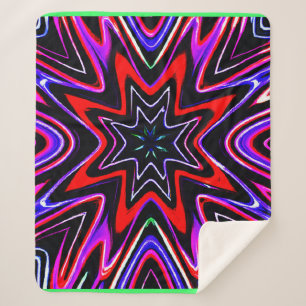 Farbenfrohe Neon Vibes Pattern Sherpadecke