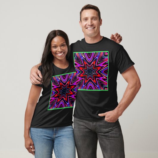 Farbenfrohe Neon Vibes Pattern T-Shirt (Unisex)