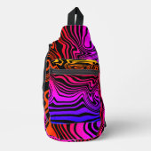 Farbenfrohe Neon Waves Crossbody Bag (Vorderseite)