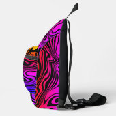Farbenfrohe Neon Waves Crossbody Bag (Rechts)