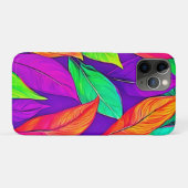Farbenfrohe neonätherische Blätter Muster Case-Mate iPhone Hülle (Rückseite (Horizontal))