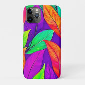 Farbenfrohe neonätherische Blätter Muster Case-Mate iPhone Hülle (Rückseite)