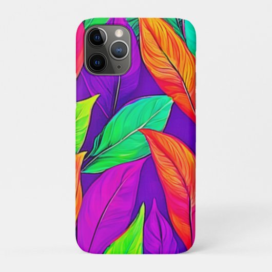 Farbenfrohe neonätherische Blätter Muster Case-Mate iPhone Hülle (Rückseite)