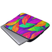 Farbenfrohe neonätherische Blätter Muster Laptopschutzhülle (Vorne Knopf)