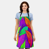 Farbenfrohe neonätherische Blätter Muster Schürze (Getragen)