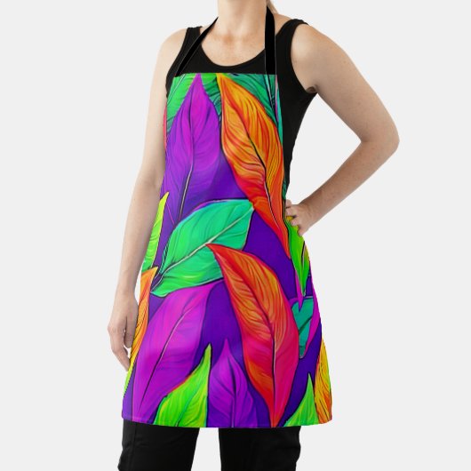 Farbenfrohe neonätherische Blätter Muster Schürze (InSitu)