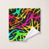 Farbenfrohe Neonfarbenanstriche für Spritzer Badhandtuch Set (Waschlappen)