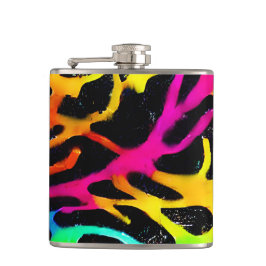 Farbenfrohe Neonfarbenanstriche für Spritzer Flachmann