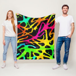 Farbenfrohe Neonfarbenanstriche für Spritzer Fleecedecke