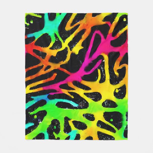 Farbenfrohe Neonfarbenanstriche für Spritzer Fleecedecke (Vorderseite)