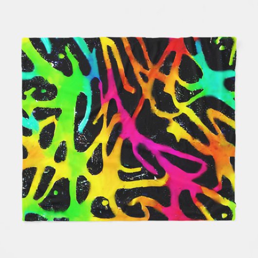 Farbenfrohe Neonfarbenanstriche für Spritzer Fleecedecke (Vorderseite (Horizontal))