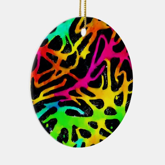 Farbenfrohe Neonfarbenanstriche für Spritzer Keramik Ornament (Rechts)