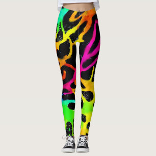 Farbenfrohe Neonfarbenanstriche für Spritzer Leggings