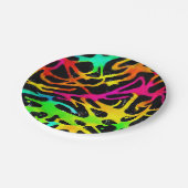 Farbenfrohe Neonfarbenanstriche für Spritzer Pappteller (Schrägansicht)