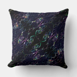 Farbenfrohe neonfarbene Blume mit auffälligen Lini Kissen