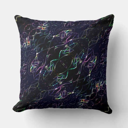 Farbenfrohe neonfarbene Blume mit auffälligen Lini Kissen (Vorderseite)