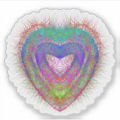 Farbenfrohe Neonherz-Grafik Aufkleber (Vorderseite)