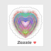 Farbenfrohe Neonherz-Grafik Aufkleber (Blatt)