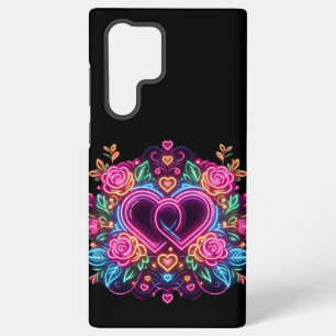 Farbenfrohe Neonherz Valentinstag Samsung Galaxy Hülle