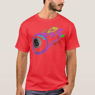 Farbenfrohe Neonleuchten Acht-Ball Billard Pool MM T-Shirt