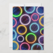 Farbenfrohe Neonleuchten Glühen Crazy Girl's Party Einladung (Rückseite)