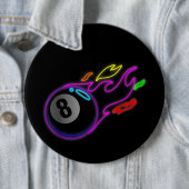 Farbenfrohe Neonlichter Acht-Ball Billard Pool Button (Beispiel)