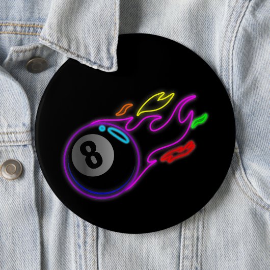 Farbenfrohe Neonlichter Acht-Ball Billard Pool Button (Beispiel)