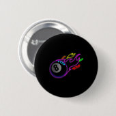 Farbenfrohe Neonlichter Acht-Ball Billard Pool Mm Button (Vorne & Hinten)
