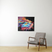 Farbenfrohe Neonpferde Wandteppich (Beispiel (Horizontal))