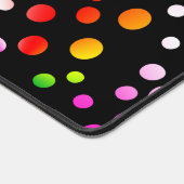 Farbenfrohe Neonpunkte auf schwarz Schreibtischunterlage (Ecke)