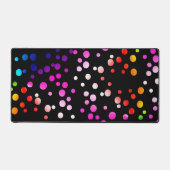 Farbenfrohe Neonpunkte auf schwarz Schreibtischunterlage (Vorderseite)